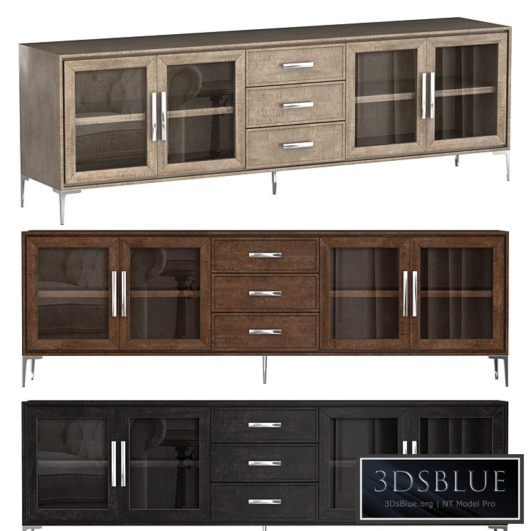 BENOIT GLASS 4-DOOR SIDEBOARD WITH DRAWERS 3DS Max - thumbnail 3