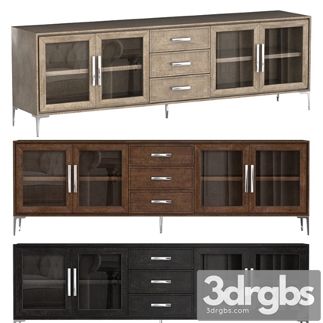 Benoit glass 4-door sideboard with drawers - thumbnail 1