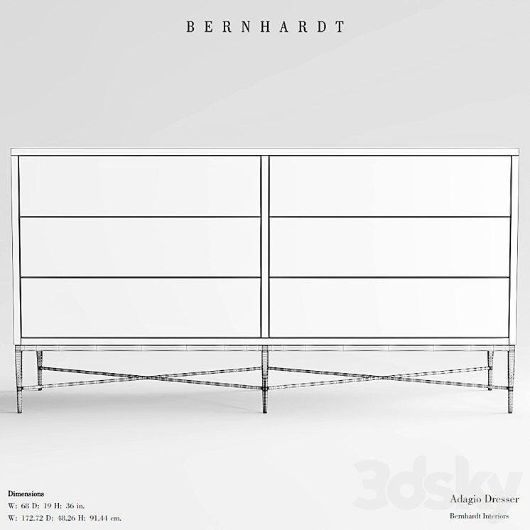 Bernhardt Adagio Dresser 3DS Max - thumbnail 2