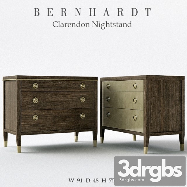 Bernhardt clarendon nightstand 2 3dsmax Download - thumbnail 1