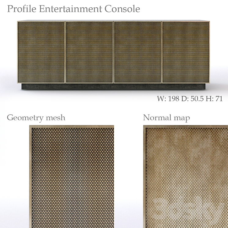 Bernhardt Profile Entertainment Console 3DS Max - thumbnail 1