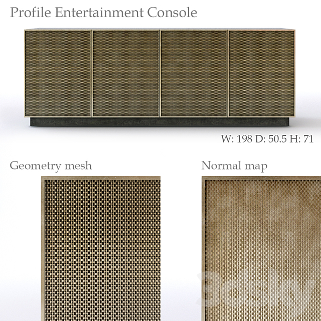 Bernhardt Profile Entertainment Console 3DSMax File - thumbnail 1