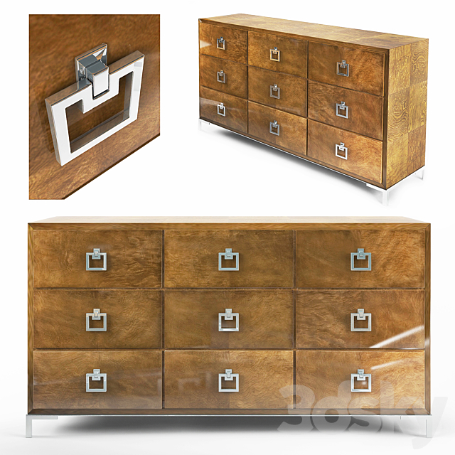 BERNHARDT Soho Luxe Dresser _ Soho Luxe Octagonal Mirror 3DSMax File - thumbnail 2