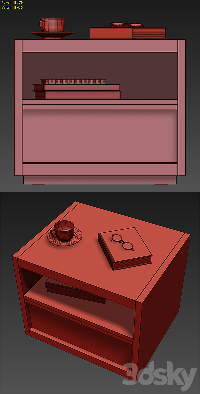 BEZIER 26in OPEN NIGHTSTAND 3ds Max - thumbnail 3