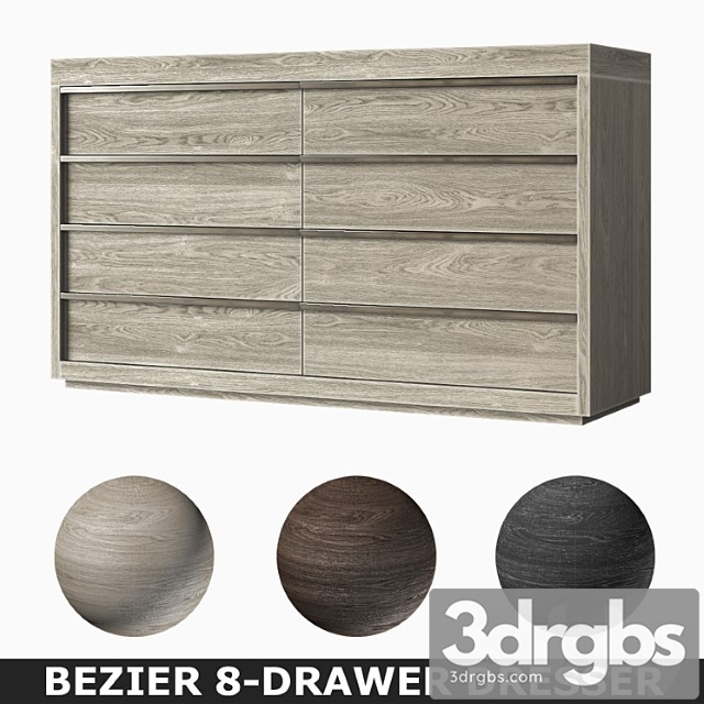 Bezier 8-drawer dresser 2 3dsmax Download - thumbnail 1