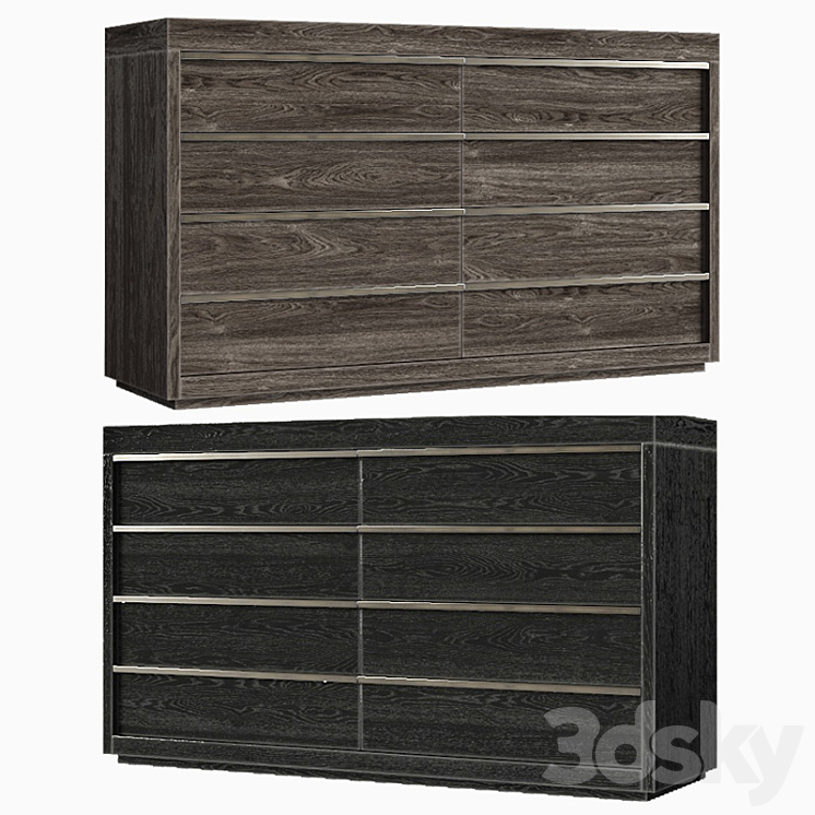 BEZIER 8-DRAWER DRESSER 3DS Max - thumbnail 2