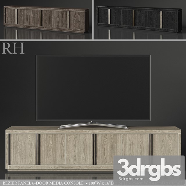 Bezier panel 6-door media console - thumbnail 1