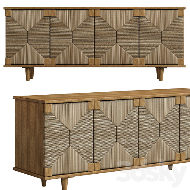 BHATTI 4 DOOR TEAK SIDEBOARD 3ds Max - thumbnail 1