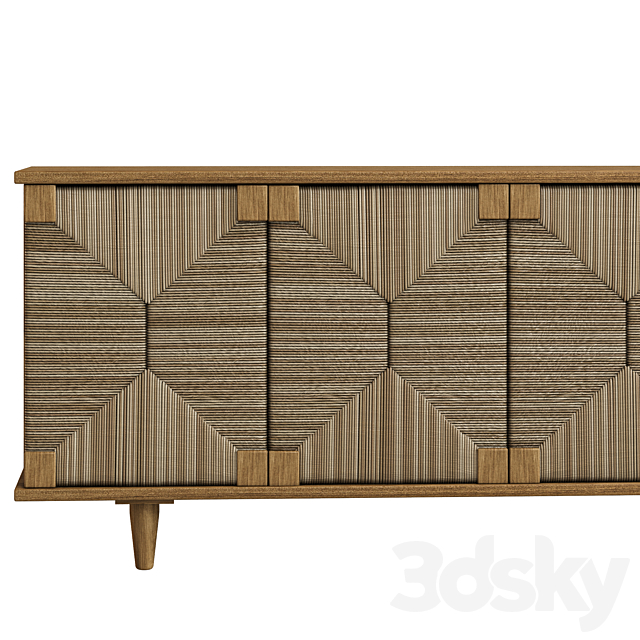 BHATTI 4 DOOR TEAK SIDEBOARD 3ds Max - thumbnail 3