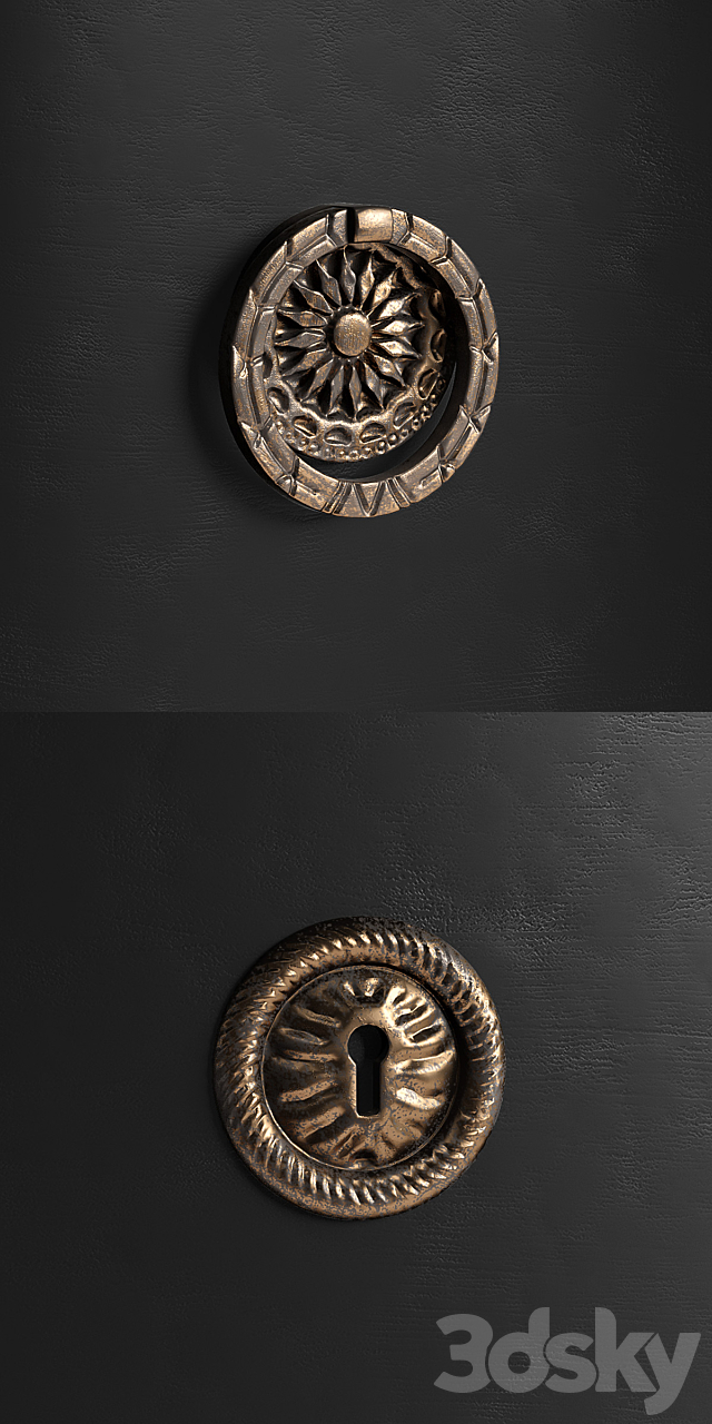 Black Bowfront Chest 3DS Max Model - thumbnail 2