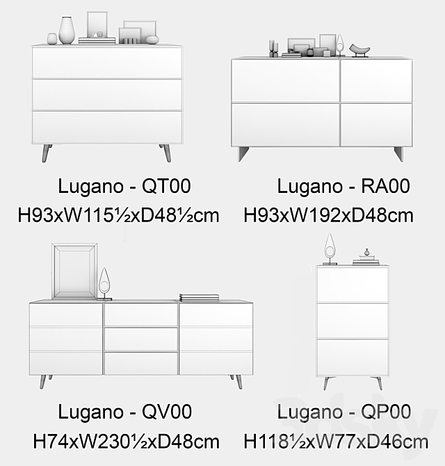 BoConcept Lugano system | set 1 3DS Max Model - thumbnail 3