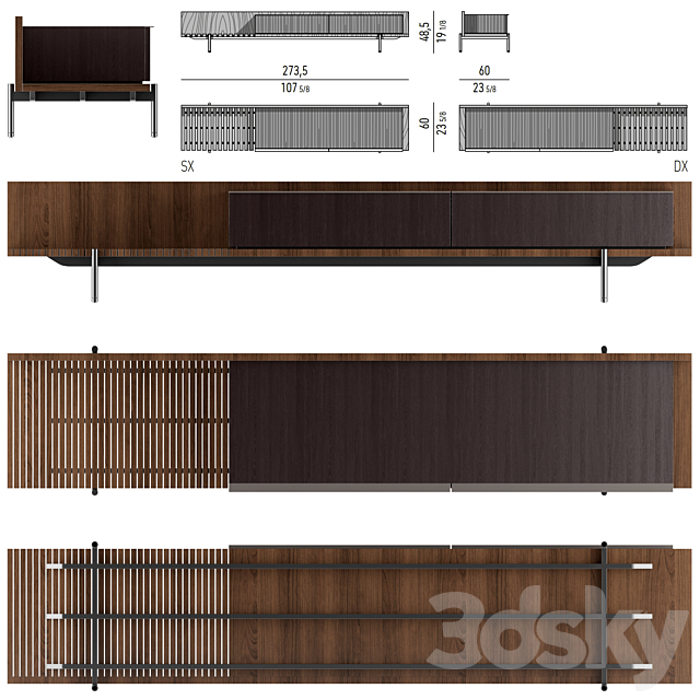 bookcase Minotti Superquadra 2021 collection ? 1 3DSMax File - thumbnail 3