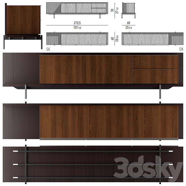 bookcase Minotti Superquadra 2021 collection ? 3 3DSMax File - thumbnail 3