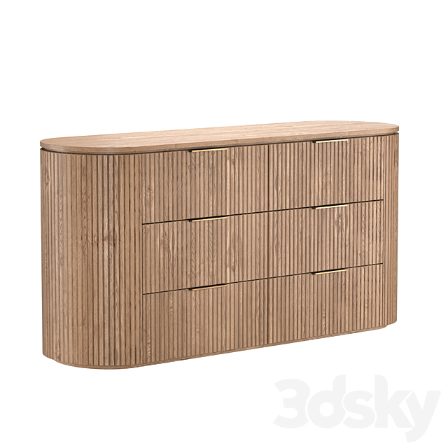 BYRON 6-DRAWER DRESSER 3ds Max - thumbnail 2