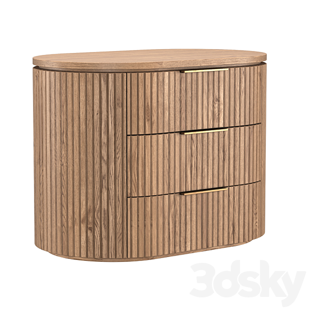 BYRON CLOSED NIGHTSTAND 3ds Max - thumbnail 2