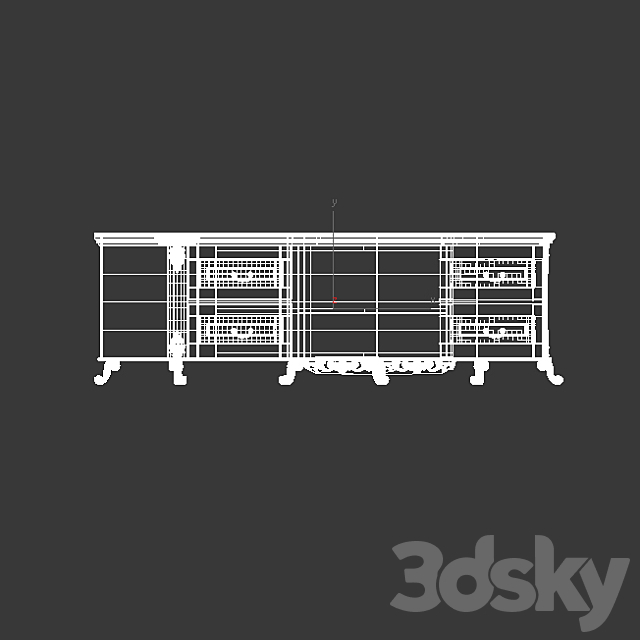 Cabinet carved 3DS Max Model - thumbnail 3