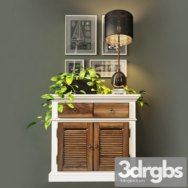 Cabinet (chest of drawers) folk. wellige 2 3dsmax Download - thumbnail 1