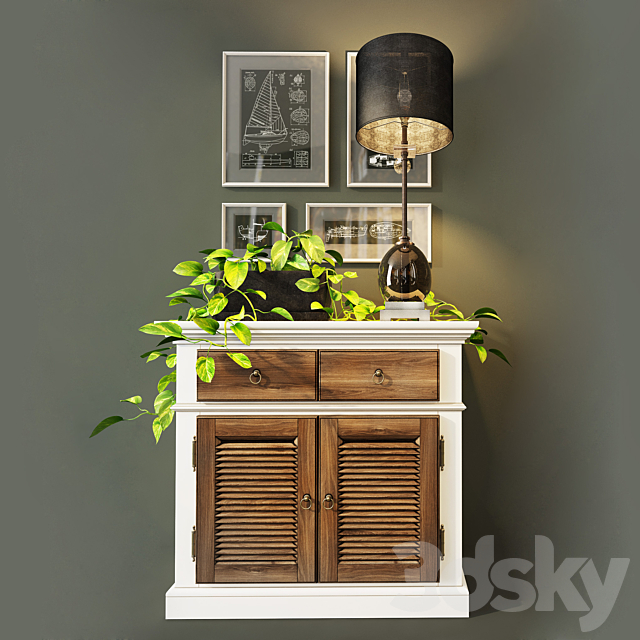 Cabinet (chest of drawers) Folk. Wellige 3DSMax File - thumbnail 1