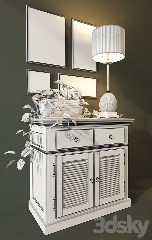 Cabinet (chest of drawers) Folk. Wellige 3DSMax File - thumbnail 3