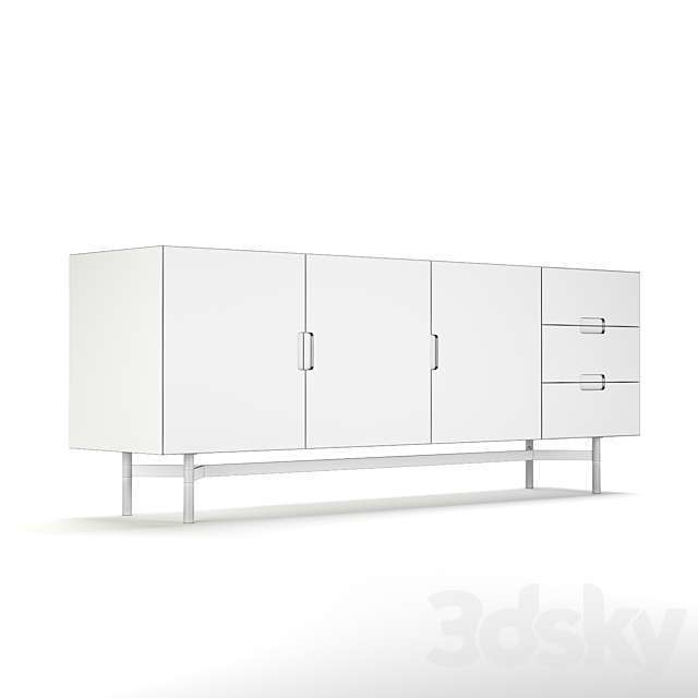 Cabinet horizontal with 3 doors LORA (LA REDOUTE INTERIEURS) 3DSMax File - thumbnail 2