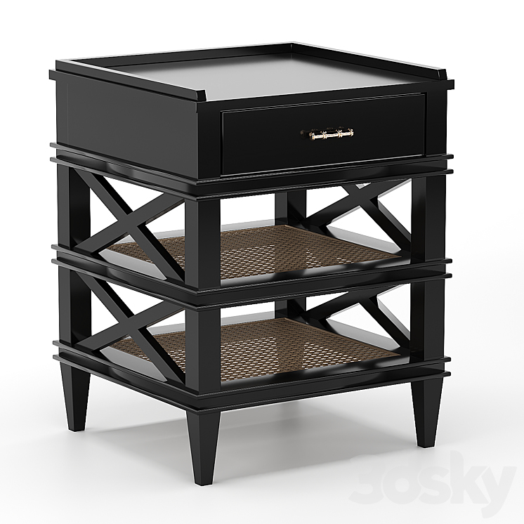 Cabinet Jacqueline Wicker Shelves 3DS Max - thumbnail 1