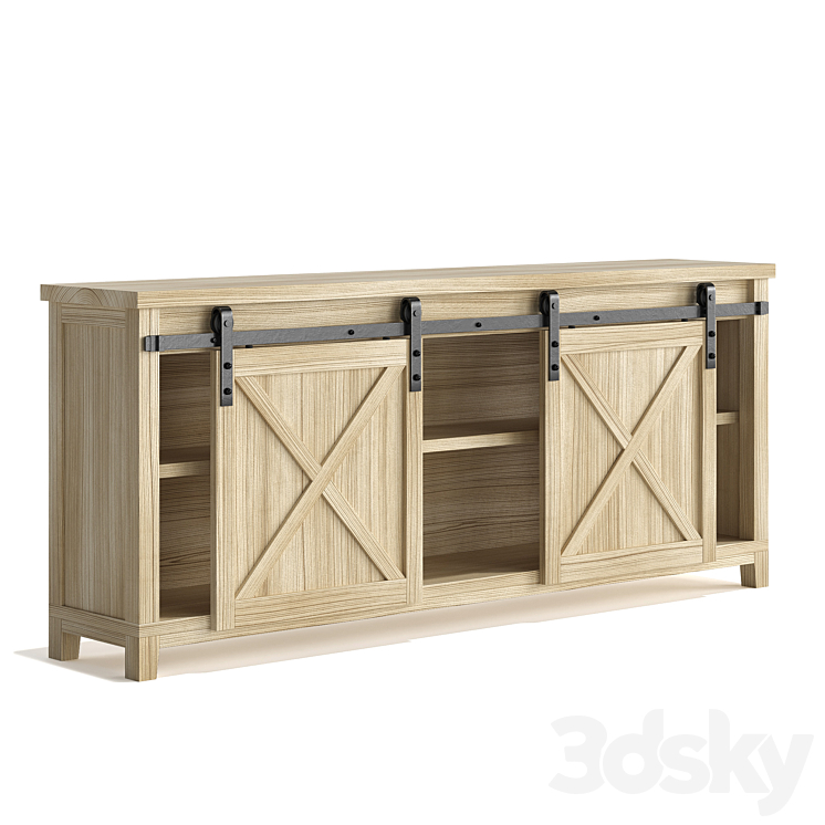 Cabinet-room in the living room Smart Standard Loft Sliding Barn Door with barn doors 3DS Max - thumbnail 1