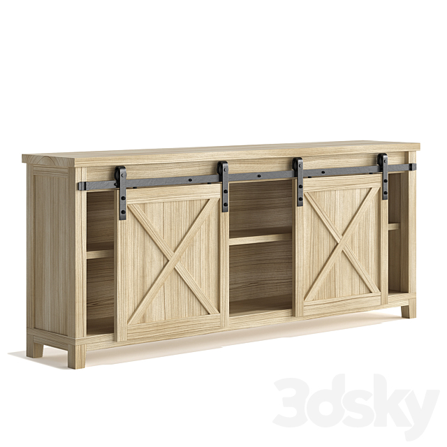 Cabinet-room in the living room Smart Standard Loft Sliding Barn Door with barn doors 3DSMax File - thumbnail 1