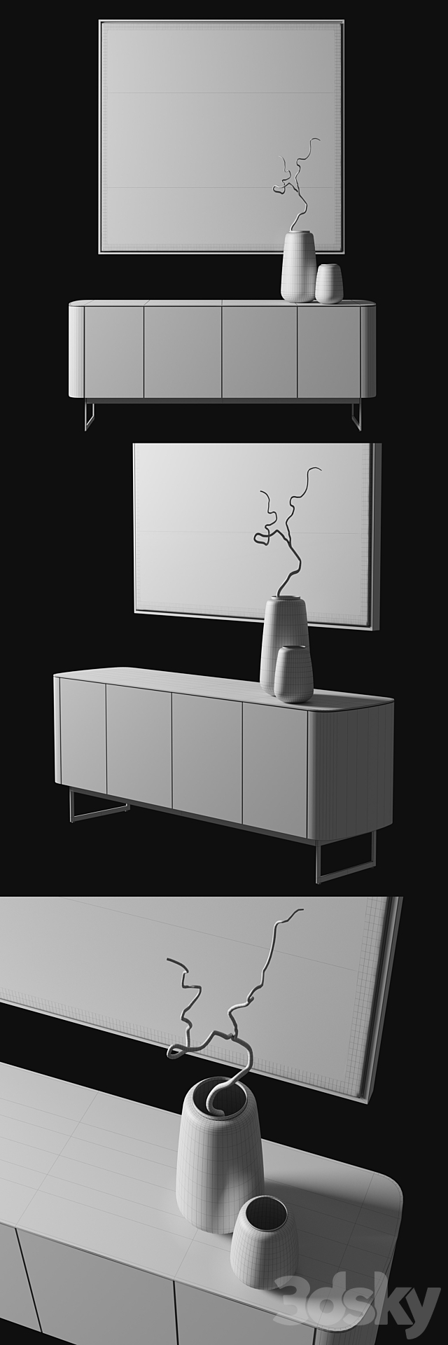 Caccaro Side Credenza 3DS Max Model - thumbnail 3