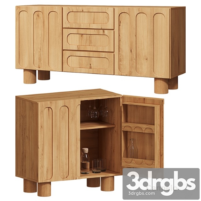 Cannelo bar cabinet, la redoute - thumbnail 1