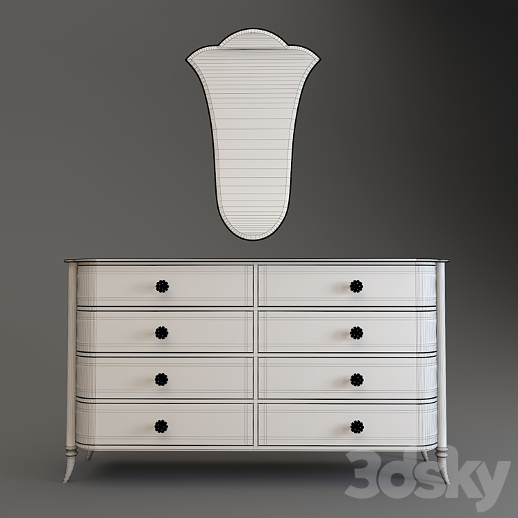 Caracole Classic dresser offer & mirror 3DS Max - thumbnail 2