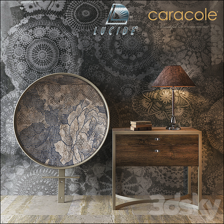 CARACOLE Nightstand ATS-NITSTD-001 3DS Max Model - thumbnail 1