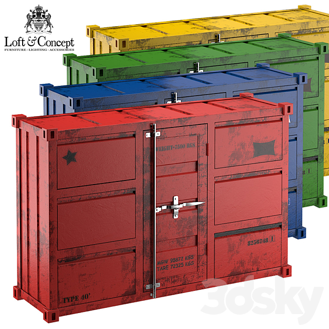 CARLINGUE Sea Container 4 colors 3DSMax File - thumbnail 1