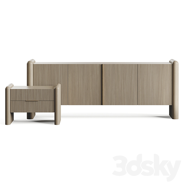 Carlyle Collective ELEMENTS 6.1 WOOD CREDENZA 3DS Max Model - thumbnail 3