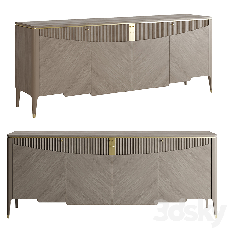 Carpanese 4 Door Sideboard 3DS Max Model - thumbnail 1