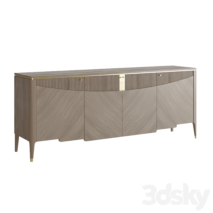 Carpanese 4 Door Sideboard 3DS Max Model - thumbnail 2