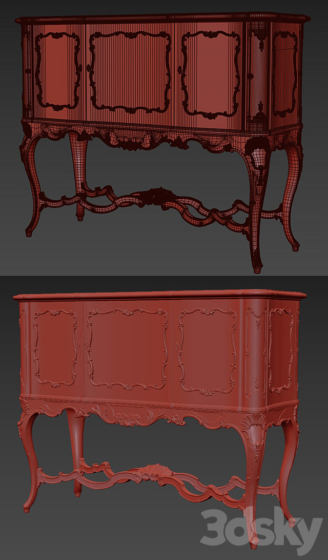 Carved Chest Of Drawers 3DSMax File - thumbnail 3