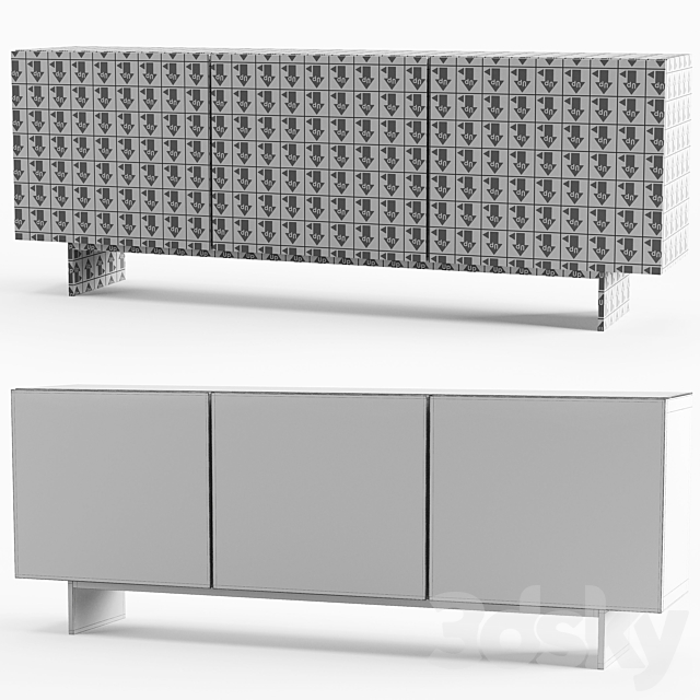 Cattelan Italia Focus Crystalart Sideboard 3DSMax File - thumbnail 2