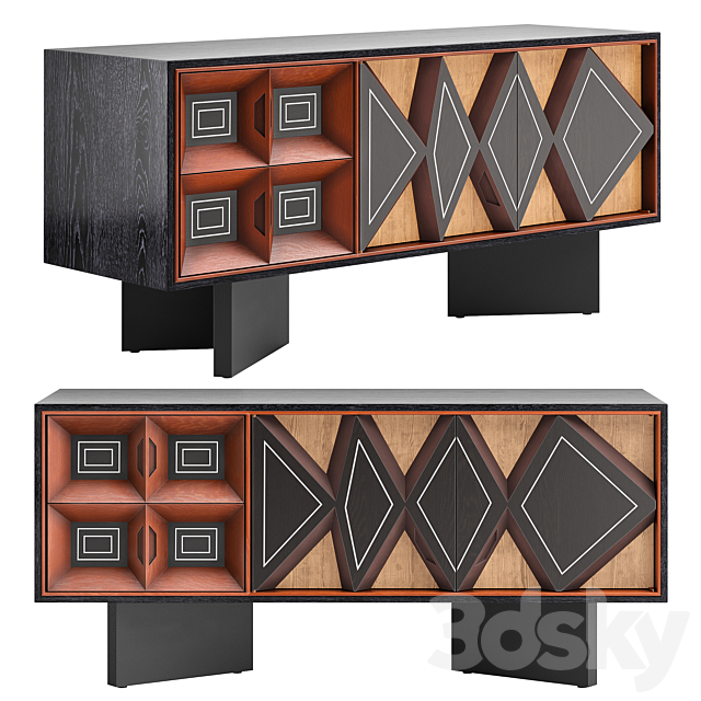 CB2 Paseo Wood Media Credenza 3DSMax File - thumbnail 1