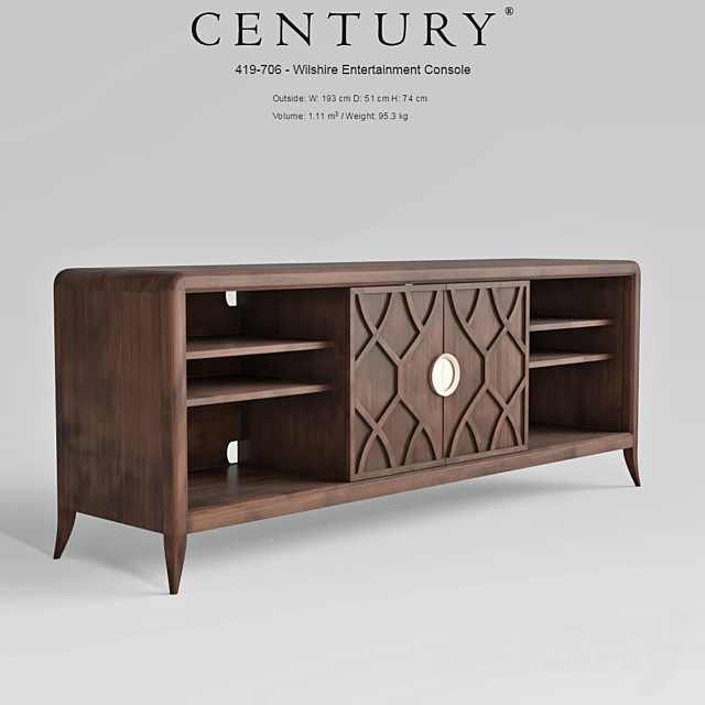 Century Furniture Wilshire Entertainment Console 3DS Max Model - thumbnail 2