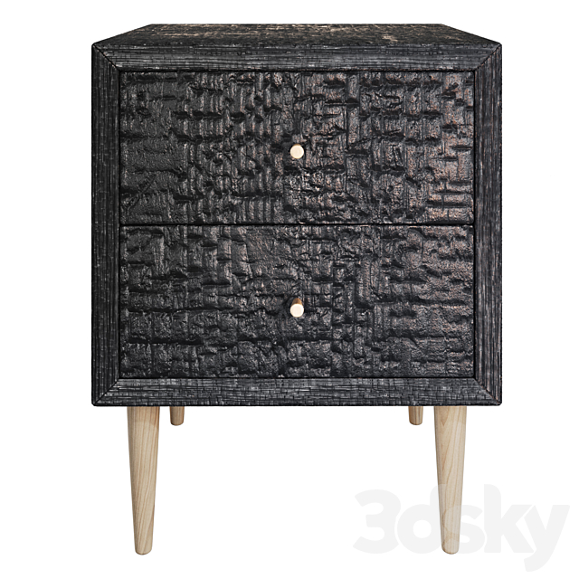 Charcoal wood cabinet 3DS Max Model - thumbnail 3