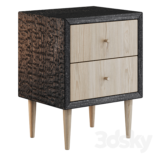 Charcoal wood cabinet 3DS Max Model - thumbnail 4