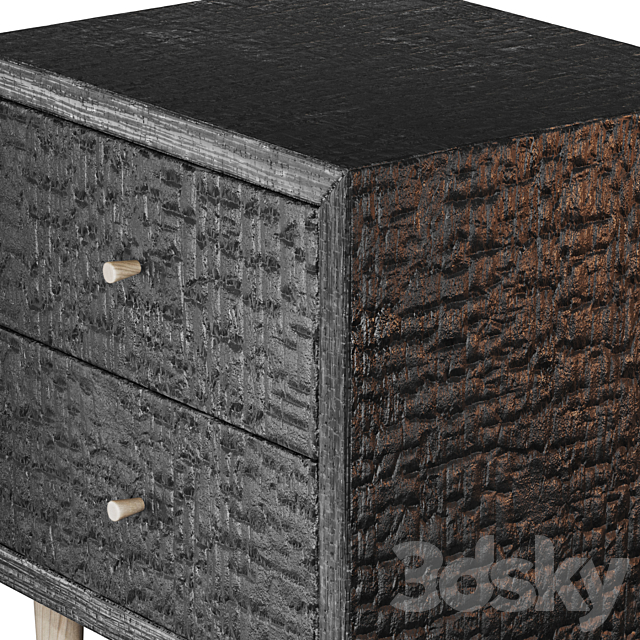 Charcoal wood cabinet 3DS Max Model - thumbnail 6