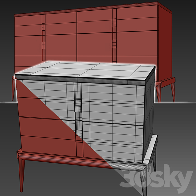 Chest and cabinet Langham. dresser nightstand. The Sofa & Chair company 3DSMax File - thumbnail 3