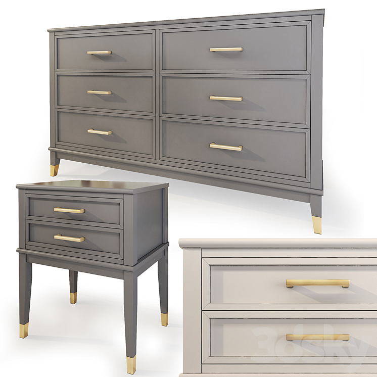 Chest and drawer Westerleigh. Dresser nightstand by Cosmopolitan 3DS Max - thumbnail 1