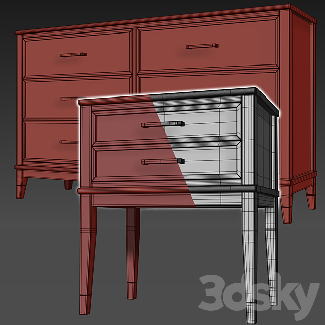 Chest and drawer Westerleigh. Dresser. nightstand by Cosmopolitan 3DSMax File - thumbnail 3