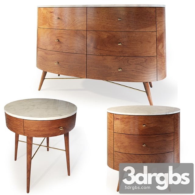 Chest and nightstand acorn penelope. dresser bedside table by west elm 2 3dsmax Download - thumbnail 1