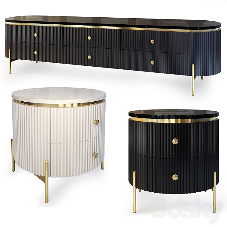 Chest and nightstand Art Deco. Sideboard nightstand Art Deco by Chainaexpres 3DS Max - thumbnail 1