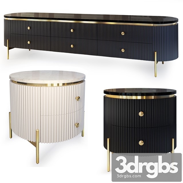 Chest and Nightstand Art Deco Sideboard Nightstand Art Deco by Chainaexpres 3dsmax Download - thumbnail 1