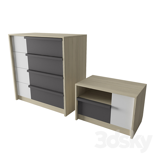 Chest and nightstand Arvo Weights 3DSMax File - thumbnail 2