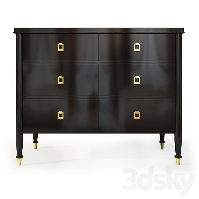 Chest and nightstand Lacourte. Dresser. nightstand by Williams Sonoma 3DSMax File - thumbnail 2